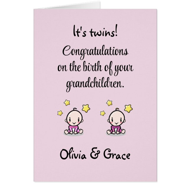 Congratulations On Your Grandchildren, Twin Girls, (Front)