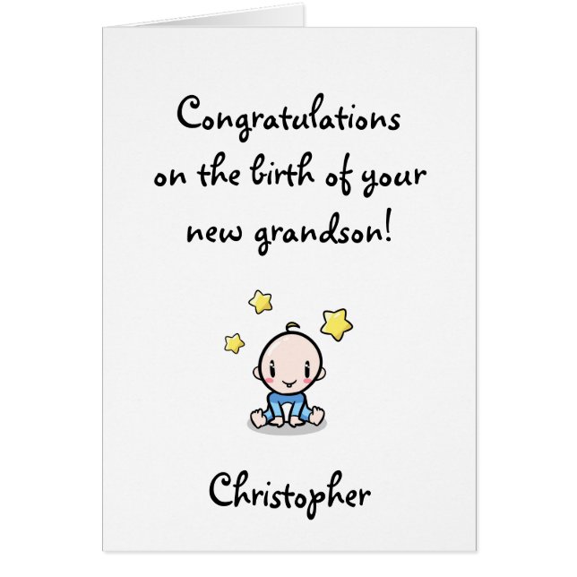 Congratulations On Your Grandson, Grandparents, (Front)