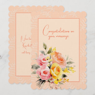 Congratulations on your marriage floral bouquet   card