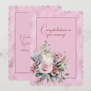 Congratulations on your marriage floral bouquet   card