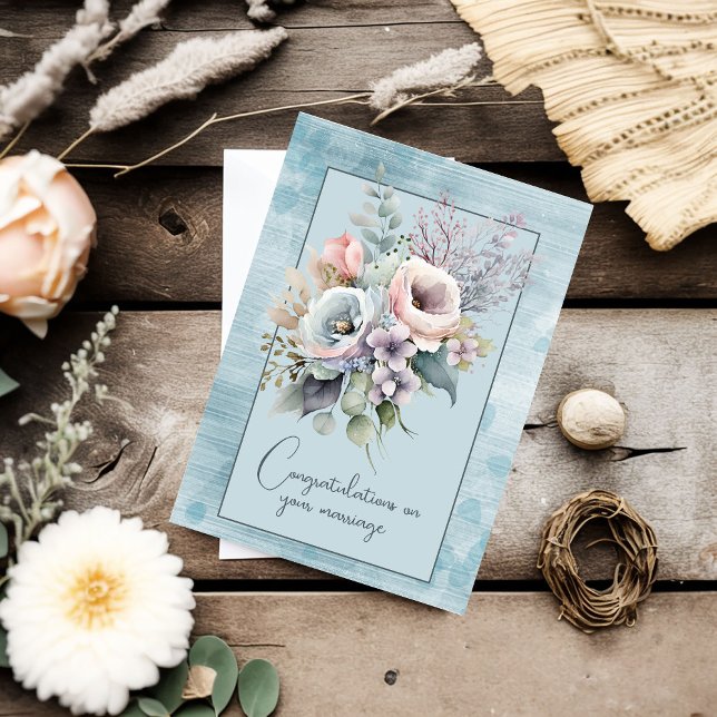 Congratulations on your marriage floral bouquet   card (Creator Uploaded)