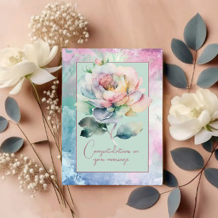 Congratulations on your marriage floral bouquet   card
