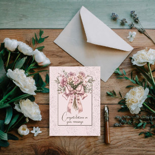 Congratulations on your marriage floral bouquet card