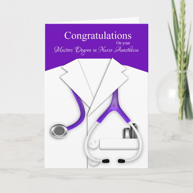 Congratulations on your Masters Degree Anaesthesia Card (Front)