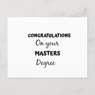 congratulations on your masters degree postcard