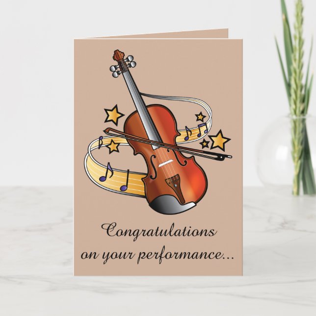 Congratulations on Your Music Performance Card (Front)
