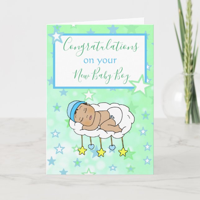 Congratulations on your New Baby Boy Ethnic Baby Card (Front)