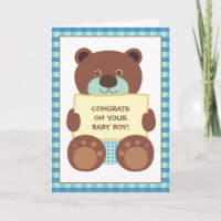 Congratulations on Your New Baby Brown Teddy Bear