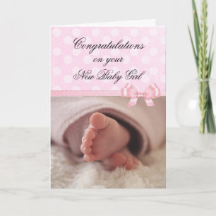 Congratulations on your New Baby Girl Pink Card