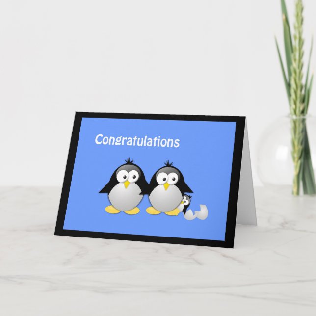 Congratulations on Your New Baby Penguin Greeting Card (Front)