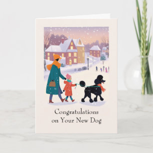 Congratulations on Your New Dog Cute Poodle Card