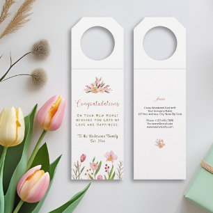 Congratulations on Your New Home Floral Watercolor Bottle Tag