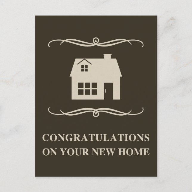 congratulations on your new home : mod home postcard (Front)