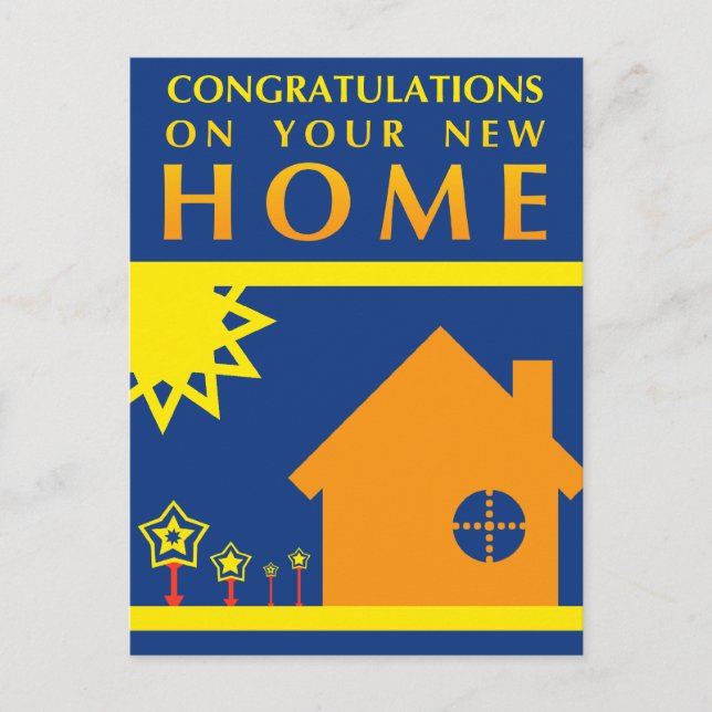 congratulations on your new home : pop shapes announcement postcard (Front)