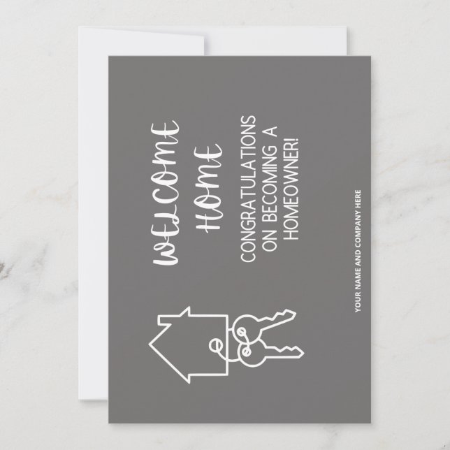 Congratulations On Your New Home: REALTOR  Thank You Card (Front)