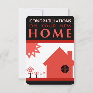 congratulations on your new home (red shapes) invitation
