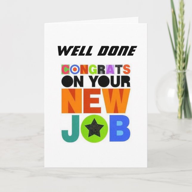*CONGRATULATIONS ON YOUR NEW JOB*  CARD (Front)