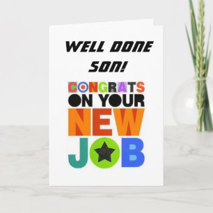 *CONGRATULATIONS ON YOUR NEW JOB* SON CARD