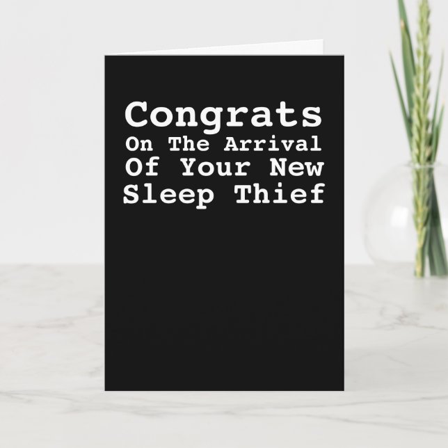 Congratulations on your new sleep thief card (Front)