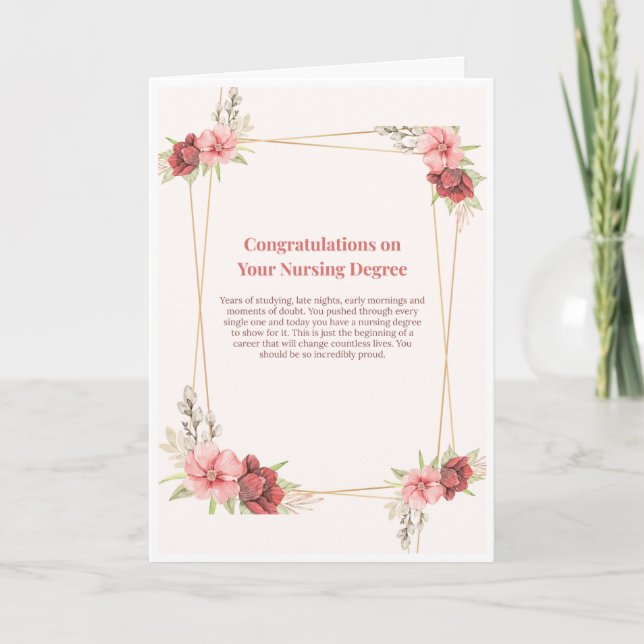 Congratulations on Your Nursing Degree Card (Front)