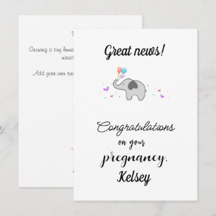 Congratulations On Your Pregnancy, Customisable Holiday Card