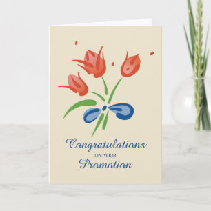 Congratulations on your Promotion Red Bouquet Card