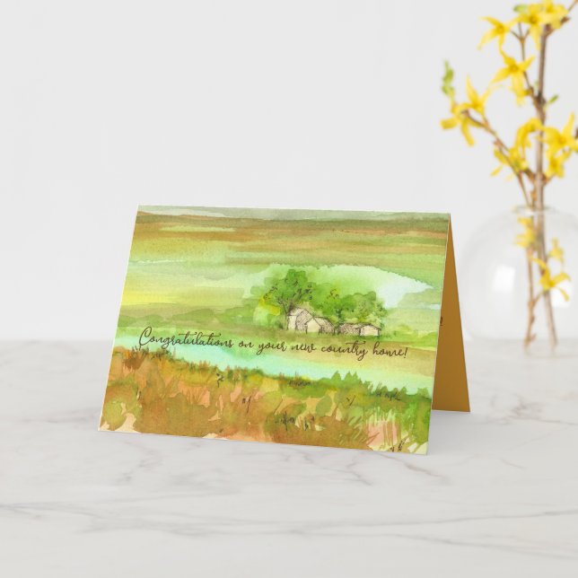 Congratulations On Your Ranch New Home Farm  Card (Yellow Flower)