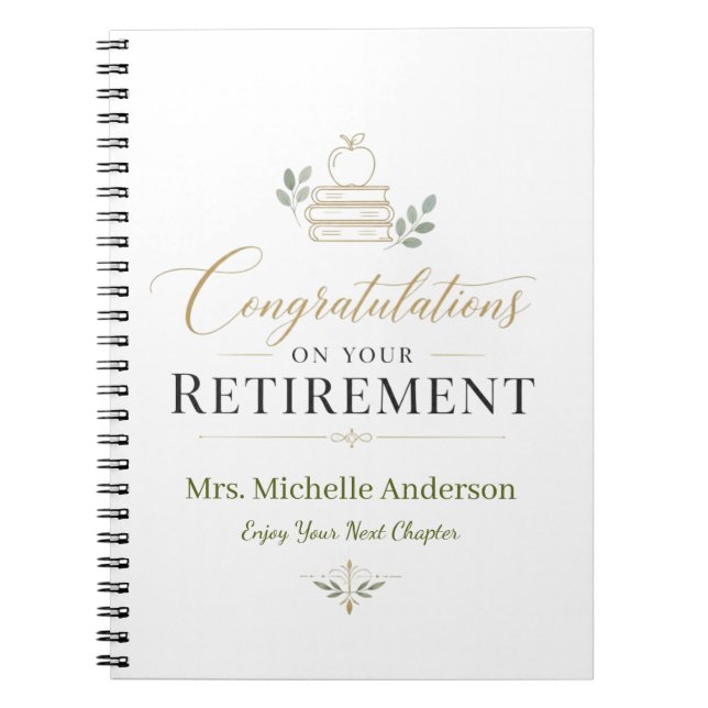 Congratulations On Your Retirement Custom Name Notebook (Front)