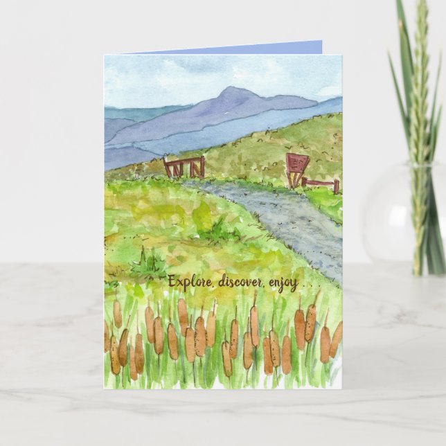 Congratulations on your retirement hiking trail card (Front)