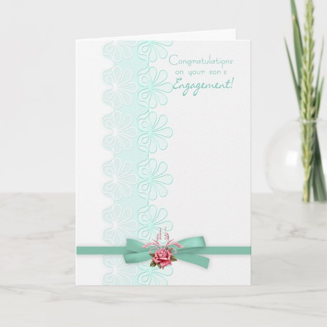 Congratulations on your son's engagement Lace Card (Front)
