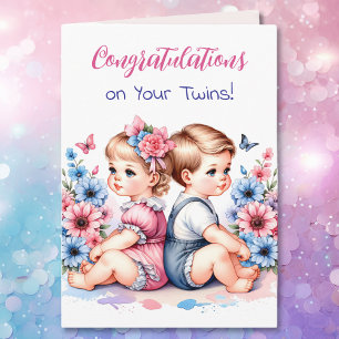 Congratulations on your Twin Boy and Girl Card