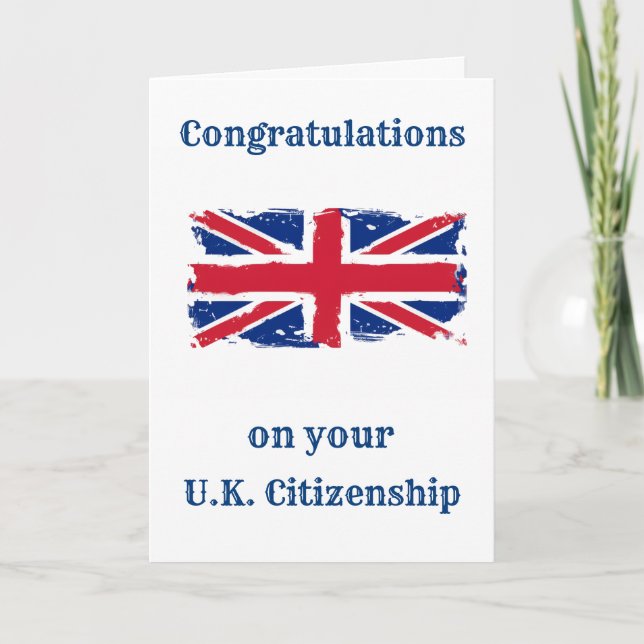 Congratulations on your UK Citizenship Union Jack Card (Front)