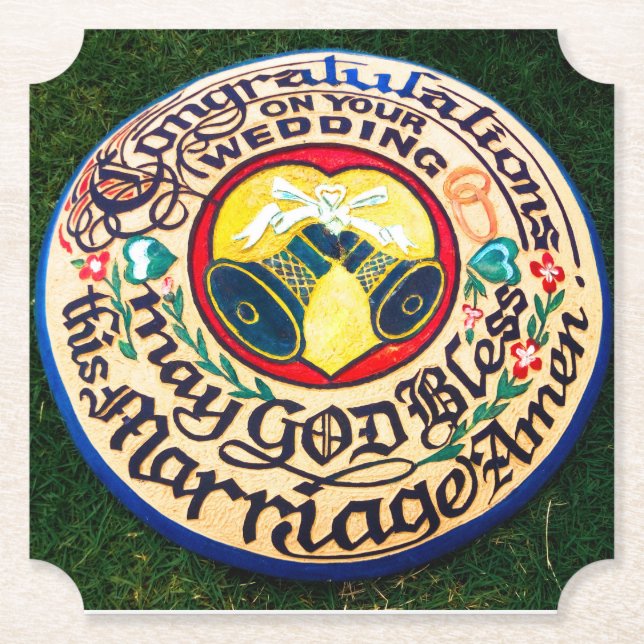Congratulations On Your Wedding(3)...organicgreen Paper Coaster (Front)