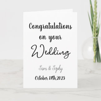 Congratulations on Your Wedding Card
