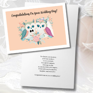 Congratulations On Your Wedding Day Cute Owls Card