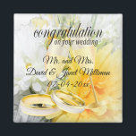 Congratulations on Your Wedding Day Magnet<br><div class="desc">Wedding Magnet. Congratulations on Your Wedding Day Keepsake from the Bride and Groom ready for you to personalise. If need be... you can delete all text and start fresh with your own text, colour and font choices with the Zazzle design tool area. ✔Note: Not all template areas need changed. 📌If...</div>