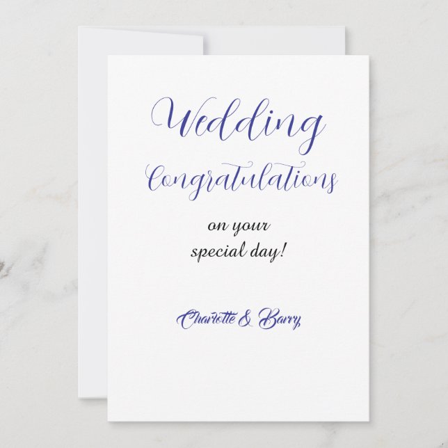 Congratulations on Your Wedding  Invitation (Front)