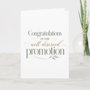 Congratulations on Your Well Deserved Promotion Card