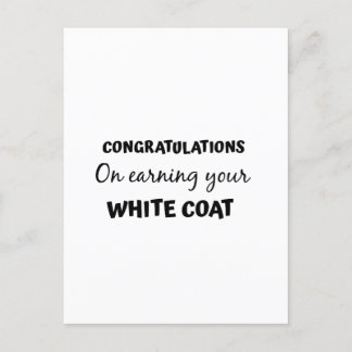 congratulations on your white coat graduation postcard