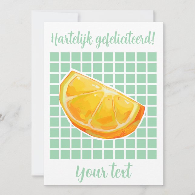 Congratulations orange holiday card (Front)