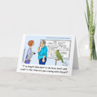 Congratulations! Oscar the cartoon parrot greeting