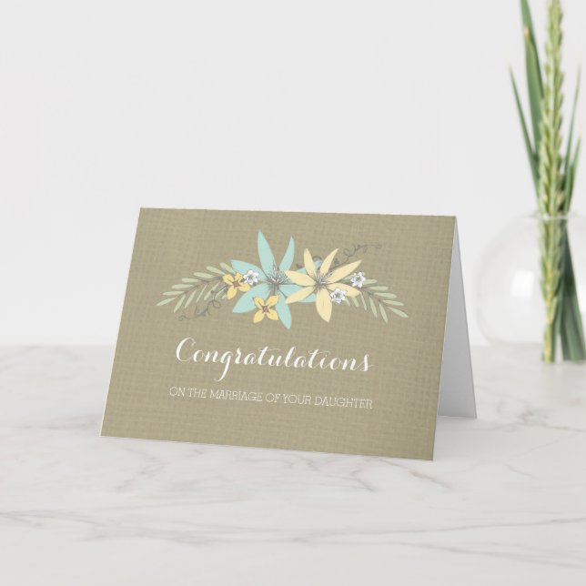 Congratulations Parents of the Bride Burlap Card (Front)