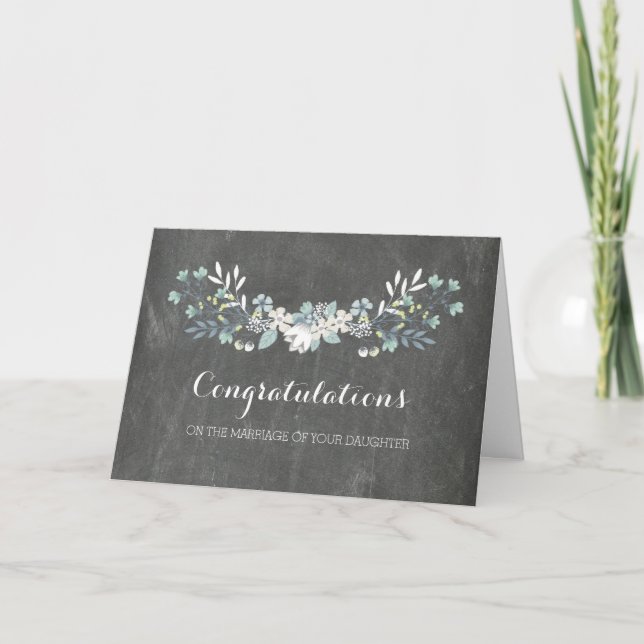 Congratulations Parents of the Bride Chalkboard Card (Front)
