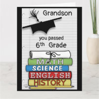 Congratulations Passing 6th Grade, Books Big