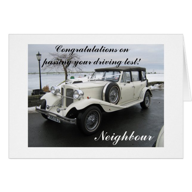 Congratulations passing driving test neighbor (Front Horizontal)
