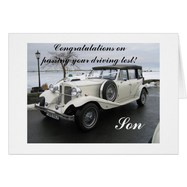 Congratulations passing your driving test son (Front Horizontal)