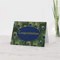 CONGRATULATIONS - PEACOCK FEATHERS