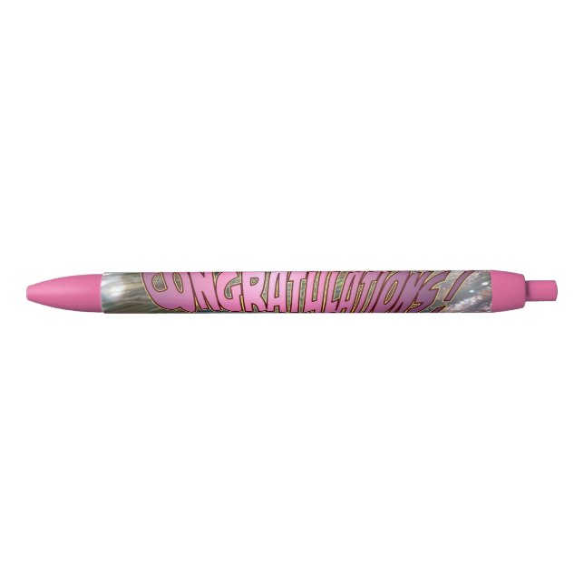 Congratulations Peacock Pink Graduation Pen (Front)