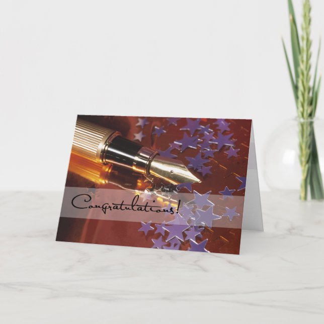 Congratulations Pen and Stars Card (Front)
