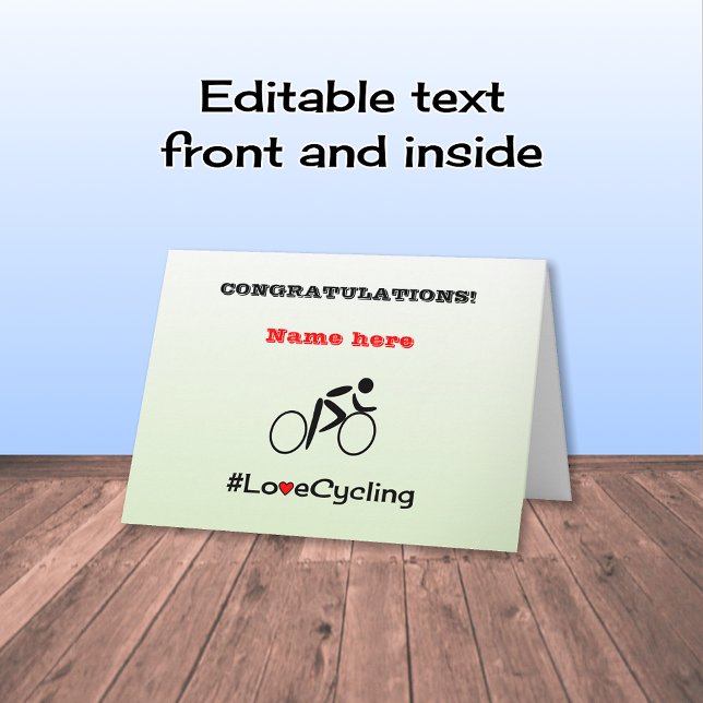 Congratulations personalised cycling card (Creator Uploaded)